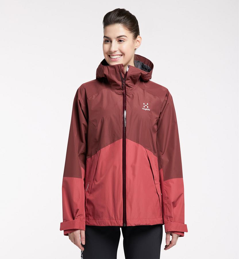 Haglöfs Skuta Waterproof Jacket Red For Womens NCEMG4910 Australia